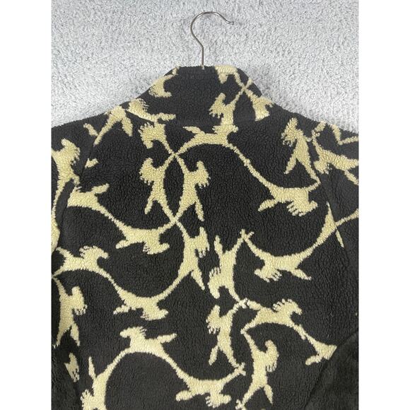 Kerrits Black & Camel Brown Horse Print Full Zip Fleece Jacket Size S Equestrian - Picture 6 of 10